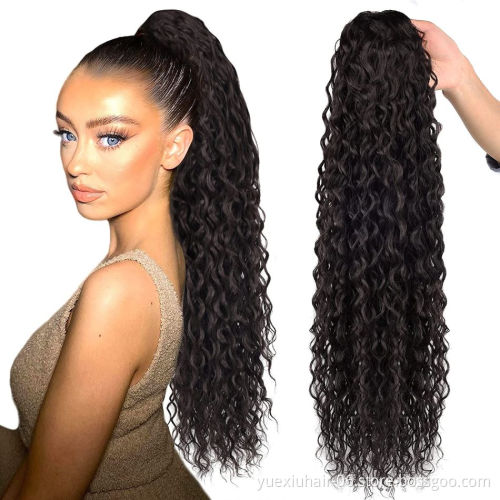 Wholesale Human Ponytail Hair Extensions  afro kinky curly Drawstring Ponytails Clip in Hairpiece Ponytail for Black women